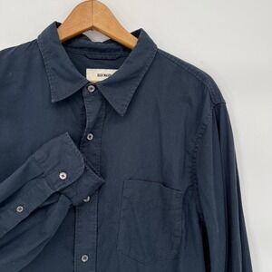 Buck Mason L/S Draped Twill One Pocket Shirt Mens XL Navy Button-Up